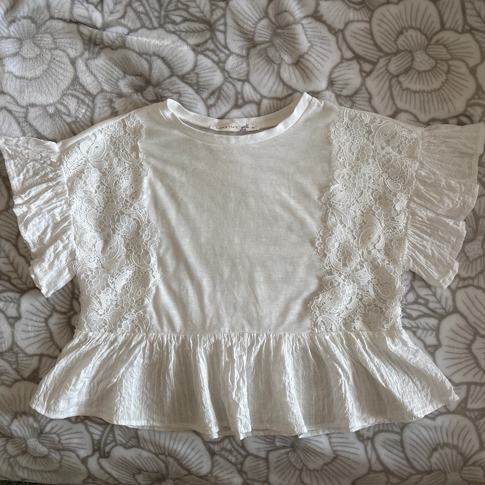 Altar’d State Lina Crochet Babydoll Top